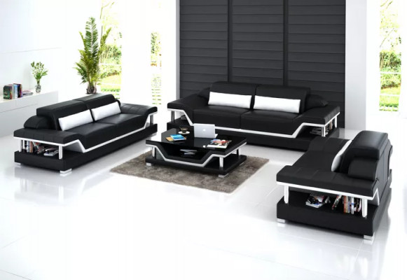 Żywy krajobraz Zestaw sofowy 221 miejsce do siedzenia stolik kawowy Skórzana Sofa Nowoczesna Sofa Couch
