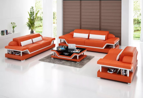 Żywy krajobraz Zestaw sofowy 221 miejsce do siedzenia stolik kawowy Skórzana Sofa Nowoczesna Sofa Couch