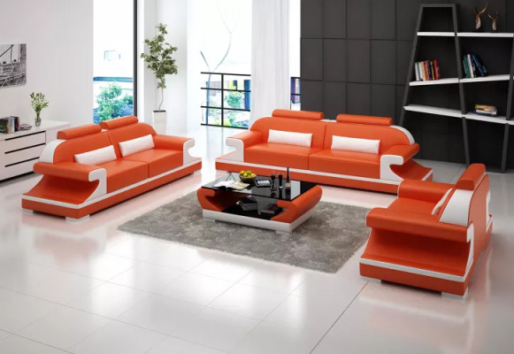 Nowoczesny Zestaw sofowy 221 miejsce do siedzenia stolik kawowy skórzana sofa sofa kanapa Żywy krajobraz