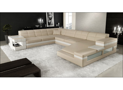 Żywy krajobraz Designerska Sofa Kanapa Duża Podkładka Skóra Sofy Narożnik Narożnik Siedziba PH3006