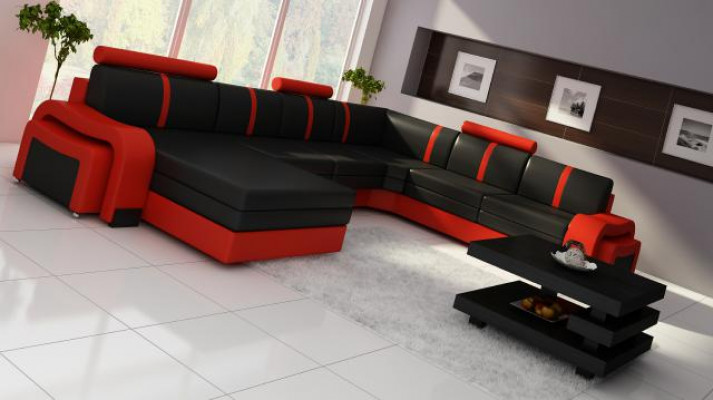 Żywy krajobraz Sofa z USB Podkładka skórzana sofa Narożnikowa kanapa narożnik skórzany NOWOŚĆ