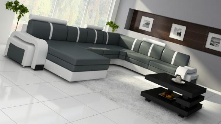 Narożnik kanapa narożnikowa NOWOŚĆ Sofa Żywy krajobraz Podkładka skórzana sofa z USB skórzany pakiet