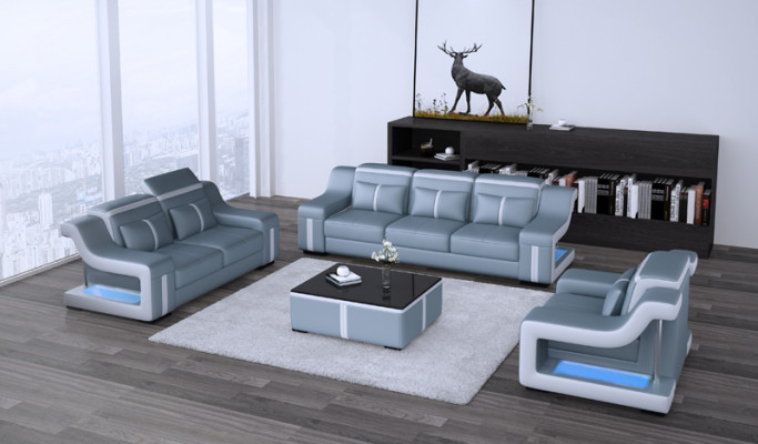 Sofa USB Kanapa Podkładka 3+2+1 Ustawić Skóra Sofy Zestaw Kanap Kombinacja Nowość