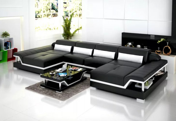 Designerska sofa skórzana zestaw kanapy narożnik kanapa Podkładka sofy skórzana kanapa salon