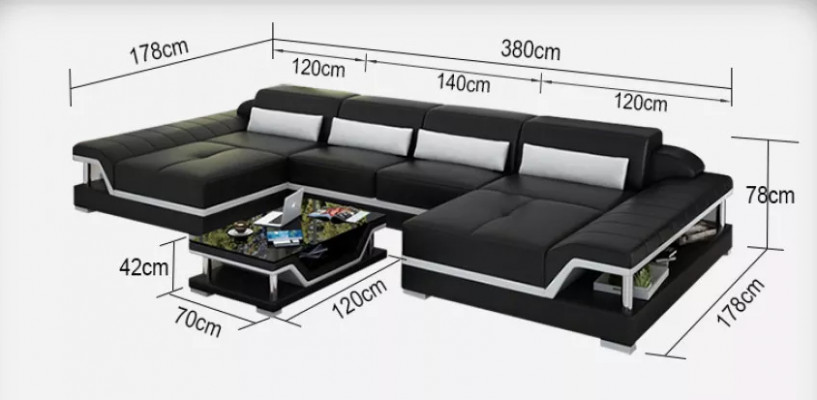 Designerska sofa skórzana zestaw kanapy narożnik kanapa Podkładka sofy skórzana kanapa salon