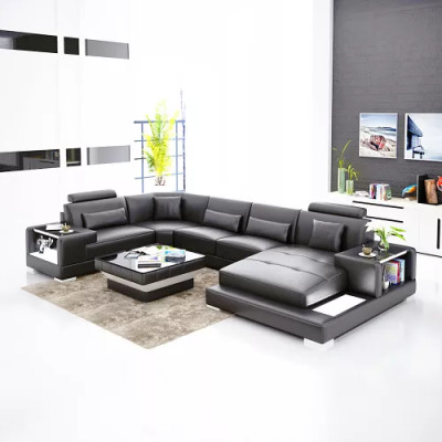 Narożnikowa kanapa Żywy krajobraz narożnik kanapa stolik kawowy sofa skórzana sofa w kształcie litery L kanapa podkładka