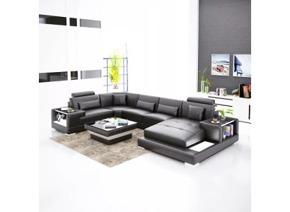 Narożnikowa kanapa Żywy krajobraz narożnik kanapa stolik kawowy sofa skórzana sofa w kształcie litery L kanapa podkładka