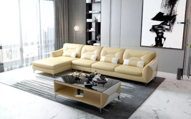Sofa skórzana Sofa designerska Narożnikowa kanapa w kształcie litery L Sofa nowoczesna Skórzana sofa Narożnikowa kanapa Podkładka