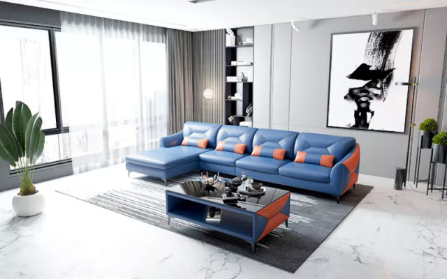 Sofa skórzana Sofa designerska Narożnikowa kanapa w kształcie litery L Sofa nowoczesna Skórzana sofa Narożnikowa kanapa Podkładka
