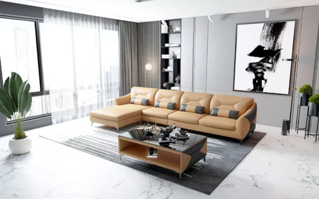 Sofa skórzana Sofa designerska Narożnikowa kanapa w kształcie litery L Sofa nowoczesna Skórzana sofa Narożnikowa kanapa Podkładka