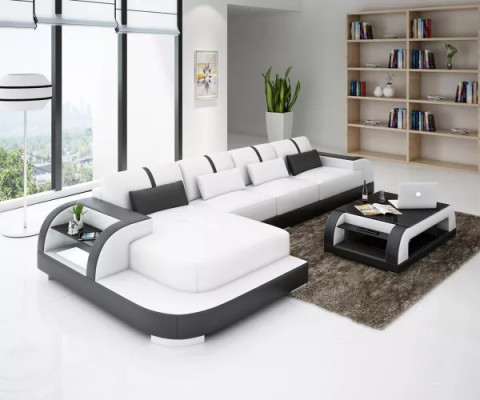 Designerski narożnik kanapa skórzana Podkładka kanapy sofy skórzana kanapa salonowa