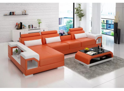 Designerski narożnik skórzany komplet wypoczynkowy sofa Podkładka kanapy sofy skórzana kanapa