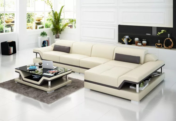Żywy krajobraz Skórzana sofa Narożnikowa kanapa w kształcie litery L Nowoczesna sofa Narożnikowa kanapa Podkładka