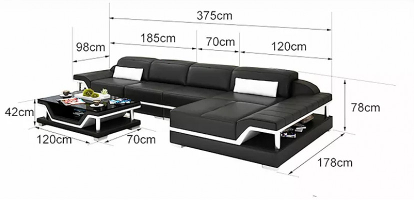 Żywy krajobraz Skórzana sofa Narożnikowa kanapa w kształcie litery L Nowoczesna sofa Narożnikowa kanapa Podkładka