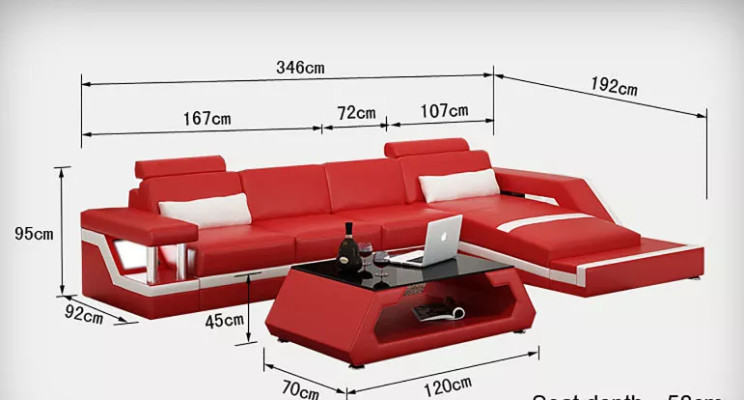 Narożnikowa kanapa Podkładka skórzana sofa Narożnikowa kanapa Nowoczesna sofa w kształcie litery L Żywy krajobraz