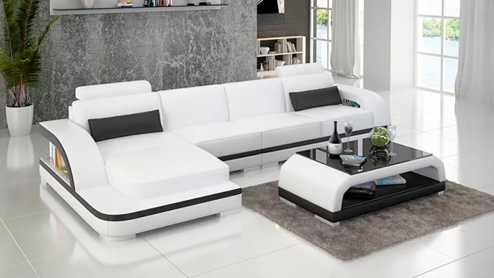 Nowoczesna sofa Żywy krajobraz Skórzana sofa Narożnikowa kanapa Podkładka Narożnikowa kanapa w kształcie litery L