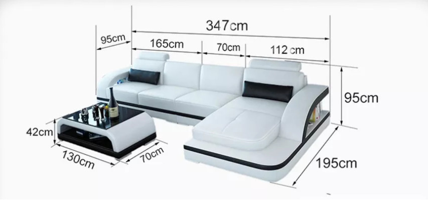 Nowoczesna sofa Żywy krajobraz Skórzana sofa Narożnikowa kanapa Podkładka Narożnikowa kanapa w kształcie litery L