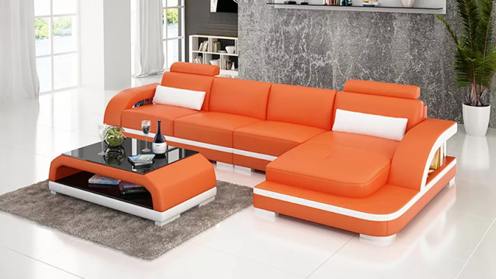 Nowoczesna sofa Żywy krajobraz Skórzana sofa Narożnikowa kanapa Podkładka Narożnikowa kanapa w kształcie litery L