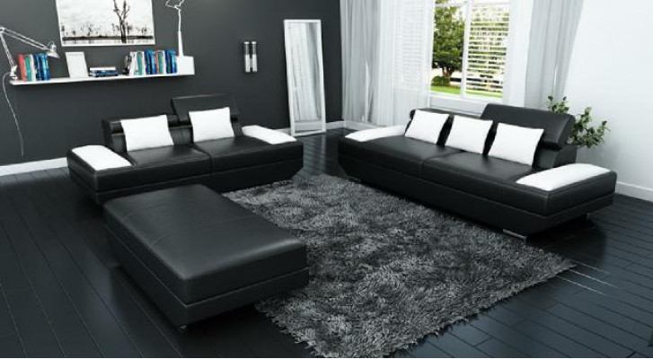 Zestaw sofowy skórzana sofa 3+2 z USB Podkładka Sofa Zestaw Ustawić Stołek Sofy -2719A