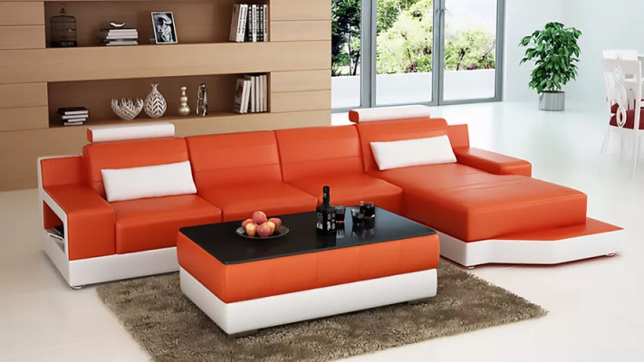 Narożnikowa kanapa w kształcie litery L Nowoczesna sofa Sofa skórzana Narożnikowa kanapa Podkładka designerska sofa