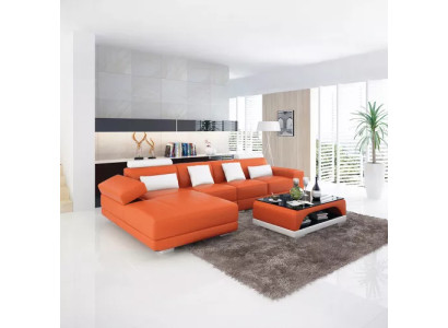 Skórzana sofa Narożnikowa kanapa Podkładka Designerska sofa Nowoczesna sofa Narożnikowa kanapa w kształcie litery L