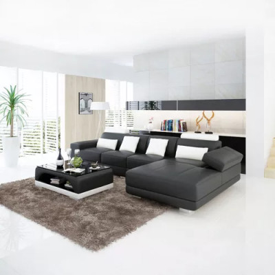 Skórzana sofa Narożnikowa kanapa Podkładka Designerska sofa Nowoczesna sofa Narożnikowa kanapa w kształcie litery L