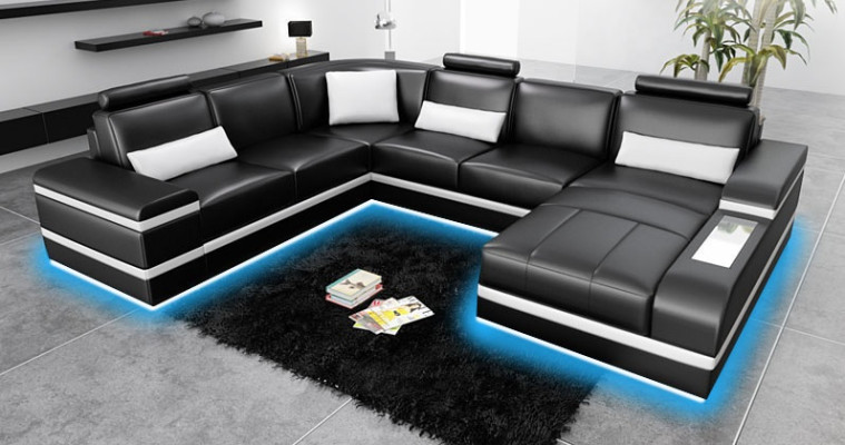 Narożnikowa kanapa skórzana kanapa duża XXL w kształcie litery U Żywy krajobraz Sofa Kanapa Ustawić Nowość H2218