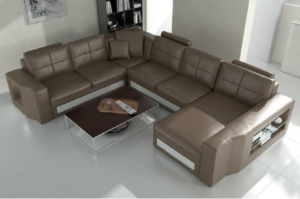 Narożnikowa kanapa skórzana kanapa duża XXL w kształcie litery U Żywy krajobraz Sofa Kanapa Ustawić Nowość H2210