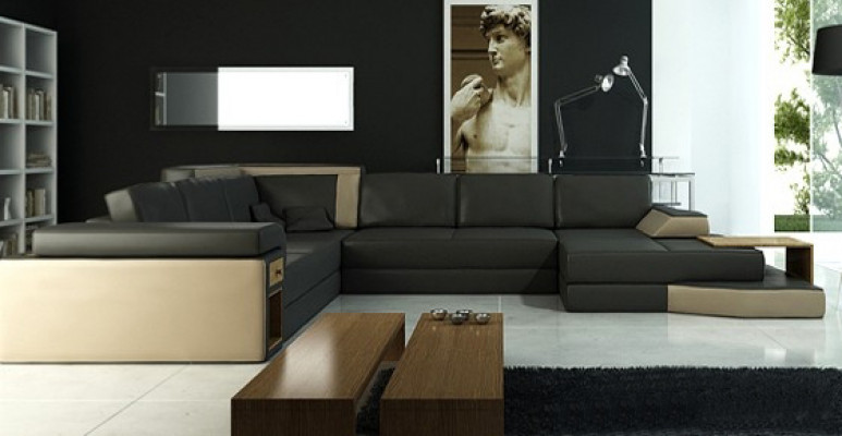 XXL Design Narożnikowa kanapa Duża Sofa z USB Couch Wohlandschaft U Form Skóra Włókienniczy Narożnik