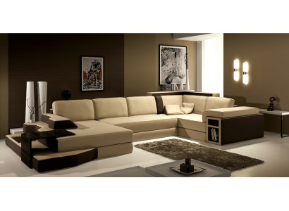XXL Design Duża Sofa +USB Narożnikowa kanapa Kanapa Wohlandschaft U Form Skóra Włókienniczy Narożnik