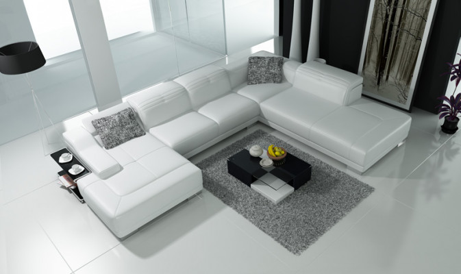 Narożnikowa kanapa Designerska sofa w kształcie litery L Podkładka Siedziba Ustawić Skóra Żywy krajobraz