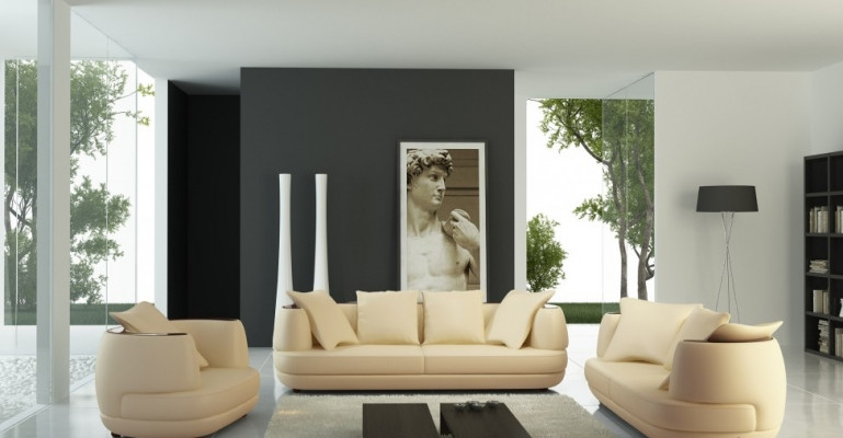 Zestaw sofowy z USB Luksusowa Designerska Kanapa Podkładka 3+2+1 Skóra Sofa Siedziba Szara Nowość