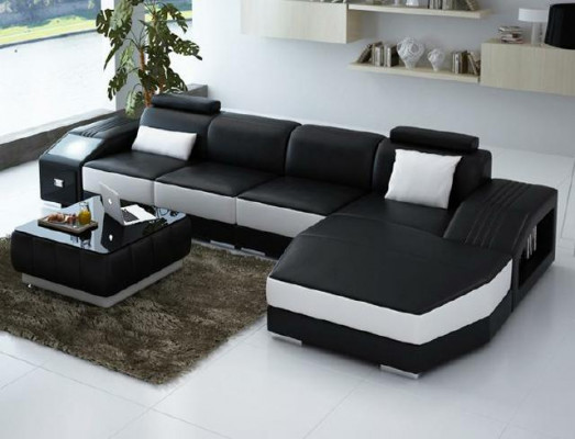 Żywy krajobraz Podkładka Narożnik Narożnik Sofa z USB Ustawić Landscape Skóra Nowy 2724B