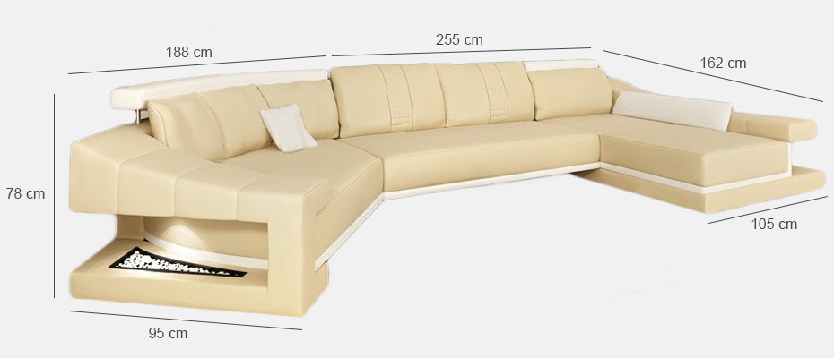 Ekskluzywny Kształt U Narożnikowa kanapa Nowoczesny design & Wysokiej jakości materiał