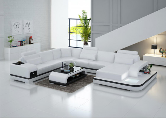 Skórzana sofa kanapa Żywy krajobraz Narożnikowa kanapa Narożnik Ustawić Design Modern