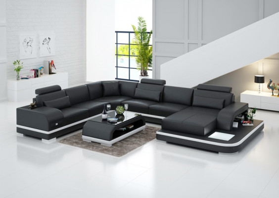 Skórzana sofa kanapa Żywy krajobraz Narożnikowa kanapa Narożnik Ustawić Design Modern