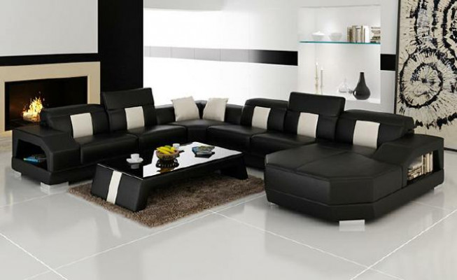 Żywy krajobraz Couch Podkładka Narożnik Ustawić designerską skórzaną sofę