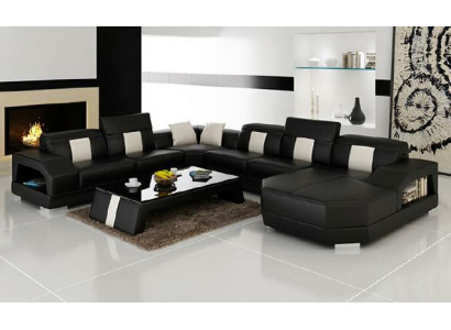 Żywy krajobraz Couch Podkładka Narożnik Ustawić designerską skórzaną sofę