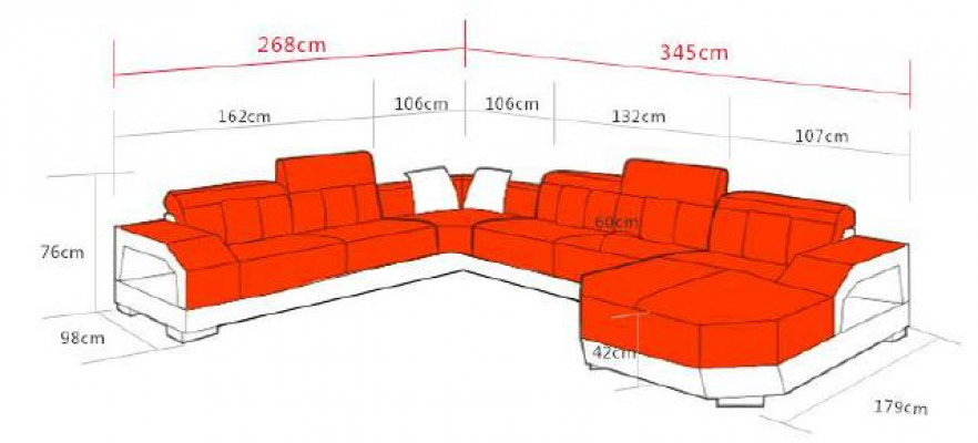 Żywy krajobraz Couch Podkładka Narożnik Ustawić designerską skórzaną sofę