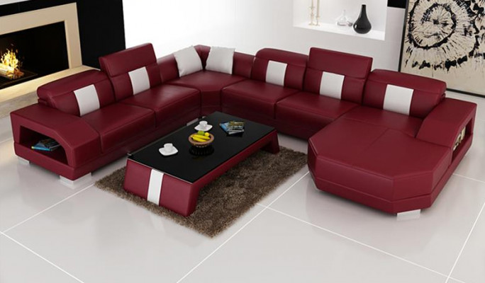 Żywy krajobraz Couch Podkładka Narożnik Ustawić designerską skórzaną sofę