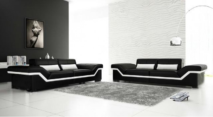 Skórzana sofa USB Wykonane na miarę Sofa 3+3 miejsce do siedzenia Design Sofa Podkładka Skóra Ustawiona