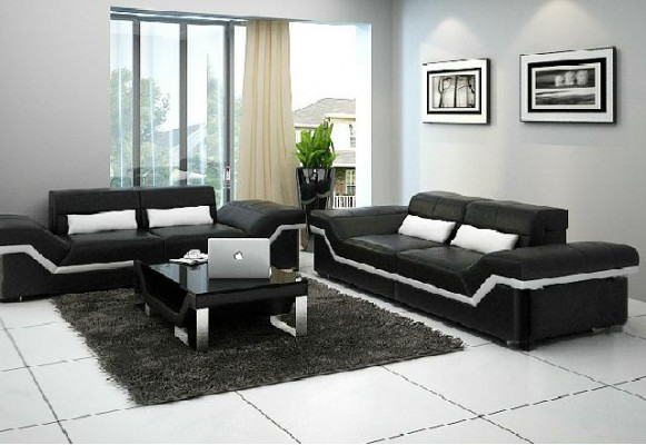 Skórzana sofa USB Wykonane na miarę Sofa 3+3 miejsce do siedzenia Design Sofa Podkładka Skóra Ustawiona