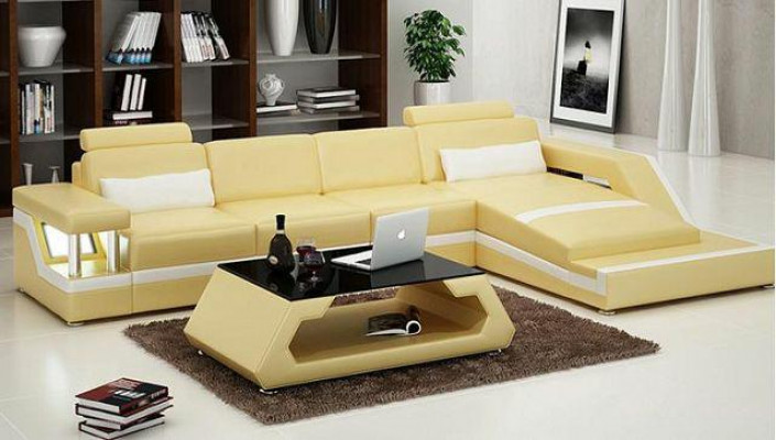 SKÓRZANA SOFA XXL Żywy krajobraz Ustawić NAROŻNIK Skóra Ustawić z Podkładką USB