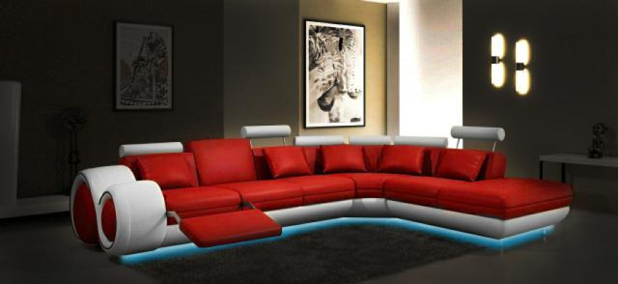 SOFA SKÓRZANA z USB SKÓRZANA KANAPA Ustawić SOFA COUCH Żywy krajobraz Berlin V NOWOŚĆ
