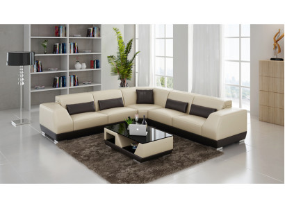 Skórzana sofa z USB Żywy krajobraz Narożnikowa kanapa Narożnik Ustaw Design Modern Sofa G8024B