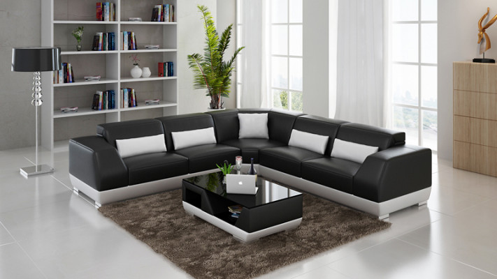 Skórzana sofa z USB Żywy krajobraz Narożnikowa kanapa Narożnik Ustaw Design Modern Sofa G8024B