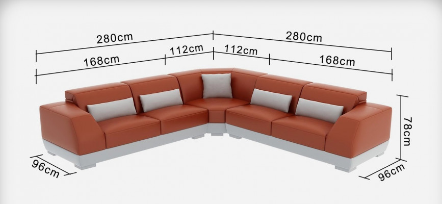 Skórzana sofa z USB Żywy krajobraz Narożnikowa kanapa Narożnik Ustaw Design Modern Sofa G8024B