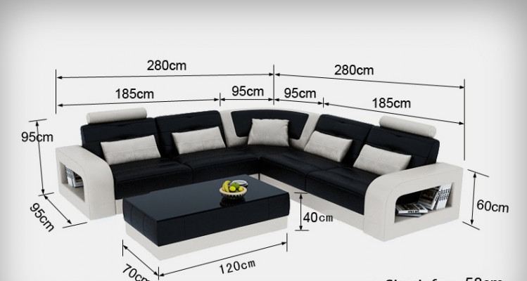 Sofa skórzana USB Żywy krajobraz Narożnikowa kanapa Narożnik Ustaw Design Sofa Couch L6008B Nowość