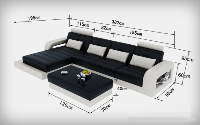 Skórzana sofa z USB,Żywy krajobrazu Narożnikowa kanapa Narożnik Ustaw Design Nowoczesna Sofa L6008C