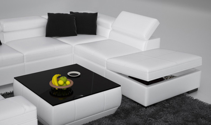 Skórzana sofa sofa kanapa Żywy krajobraz Narożnikowa kanapa Narożnik Ustaw Design Modern U K5006